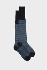 CALZA ANTEO, 75% COTONE 25% LINO, NAVY.