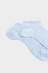 CALZA SOFIA, 100% COTONE, AZURE.