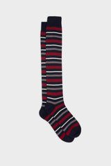 CALZA TITO. LANA 90% NYLON 10%, BLUE-GREY-RED-WHITE