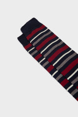 CALZA TITO. LANA 90% NYLON 10%, BLUE-GREY-RED-WHITE