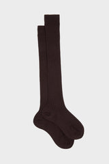 CALZA CRISTINA. COLLEZIONE DONNA, 80%LANA 20% NYLON, DARK BROWN.