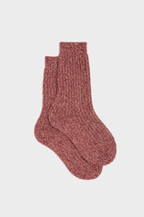 CALZA PATRIZIA. COLLEZIONE DONNA, 90% LANA 10% CASHMERE, RED.