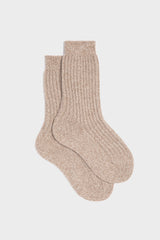 CALZA PATRIZIA. COLLEZIONE DONNA, 90% LANA 10% CASHMERE, SAND.