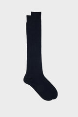 CALZA BIAGIO CON TRECCIA, LANA 90% POLIAMMIDE 10%, BLUE.
