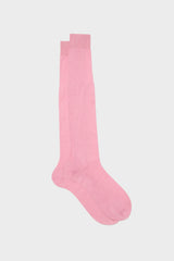 Bresciani Lorenzo socks in extrafine mercerised Egyptian cotton, in a solid pink color.