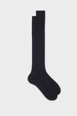 CALZA ASCANIO. 80 % LANA 20% POLIAMMIDE, TINTA UNITA, NAVY.