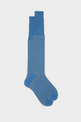 Bresciani Fabio long socks in extrafine mercerised Egyptian cotton, with an avio pindot pattern.