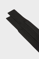 Close-up of the high cuff on Bresciani Celio socks, highlighting the single rib texture in a solid black color.