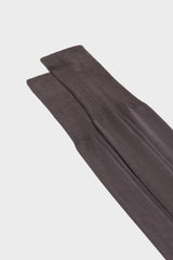 Close-up of the high cuff on Bresciani Celio socks, highlighting the single rib texture in a solid medium grey color.
