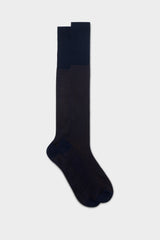 Bresciani Mario socks in mercerised Egyptian cotton, featuring a blue and brown vanisee pattern.