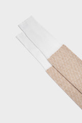 CALZA ANTEO, 75% COTONE 25% LINO, CREAM.