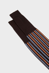 CALZA MAURO, 100% COTONE, DARK BROWN.
