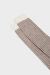 CALZA ELIA. LANA 90% NYLON 10%, BEIGE-IVORY.