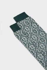 CALZA ASTRUM. MISTO LANA, GREEN WHITE.