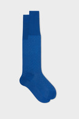 Bresciani Fabio socks in extrafine mercerised Egyptian cotton, with an blue royal  pindot pattern.
