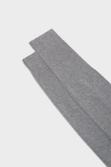 Close-up of the ribbed cuff on Bresciani Lorenzo socks, in a solid pearl melange color.