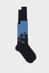 CALZA GIOCONDA. 100% COTONE, NAVY.
