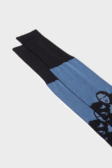 CALZA GIOCONDA. 100% COTONE, NAVY.