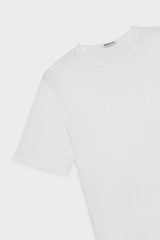 MAGLIA GIROCOLLO. 100% COTONE, MANICA CORTA, WHITE.