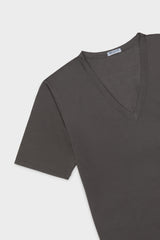 MAGLIA SCOLLO V. 100% COTONE, MANICA CORTA, GREY.