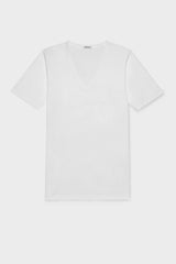 MAGLIA SCOLLO V. 100% COTONE, MANICA CORTA, WHITE.