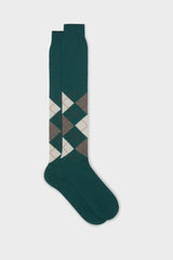 CALZA LAPO, 90% LANA 10% POLIAMMIDE, INTARSIO, FIR GREEN - NEUTRAL - DK BROWN - BLOOD.