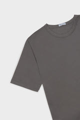 MAGLIA GIROCOLLO. 100% COTONE, MANICA CORTA, GREY.